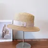 Sombrero Plano de Moda con Puntadas de Rafia de Color Contrastante para Mujer Verano Elegante Elegante Protección Solar Sombrero de Paja Viaje de Vacaciones Sombrero de Sol