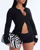 Cardigan Top Casual Confortável de Cor Sólida, Gola Redonda, Manga Longa, Slim Fit, Novo Estilo Europeu e Americano, Cruzamento de Fronteiras, Zíper Duplo, Feminino, 2026