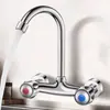 Grifo para Fregadero de 2 Cubetas 468 pulgadas Grifo Mezclador para Fregadero de Cocina de Hotel Grifo Doble para Fregadero Caliente y Frío Comercial
