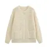 Suéter abrigo casual holgado de estilo suave y natural para mujer, nuevo modelo otoño e invierno 2026, tejido casual y versátil para personas petite
