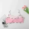 Tirante de letra hermosa espalda camisola banda cruzada en el pecho almohadilla en el pecho sujetador para niña 8-17 niñas período de desarrollo chaleco deportivo sin tirantes