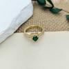 Anel Colorido Amor Zircônia Diamante Anel Feminino Alto Padrão Abertura Ajustável Coração Moda Versátil Sem Cor Acessórios