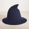 Sombrero de Bruja Hilo de Algodón Transfronterizo Europeo y Americano Sombrero de Bruja para Fiesta para Mujeres, Hombres y Niños Sombrero de Halloween Tejido Sombrero de Mago Puntiagudo