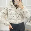 Ins estilo europeo y americano transfronterizo 2026 nueva moda elegante Amazon ropa de mujer al por mayor chaqueta corta de algodón de lunares para el día a día