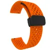 Adecuado para Samsung/Huawei/Xiaomi Watch Malla Transpirable Plegable Hebilla Magnética Correa de Reloj de Silicona 20/22mm