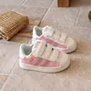Zapatos de Skate para Niños Zapatos Blancos Niños Niñas Zapatos Casuales Velcro Suela Suave Antideslizantes Zapatos Deportivos Estilo Primavera Otoño Puntera de Concha