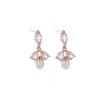 Pendientes de Aro Dorados Sencillos de Acero de Titanio Versátiles de Bobina Redonda con Hebilla de Oreja Microincrustada Pendientes de Circonita Fabricante Entrega Directa