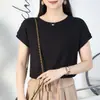 Novo verão pequena manga voadora elegante all-match moda slim-fit crewneck design sentido estilo coreano estilo ocidental top manga morcego