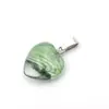 Pingente de amor em pedra natural transfronteiriço 20mm pingente de coração cor de cristal pingente de coração de pêssego acessórios de joias para colar