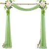 Decorações de Casamento Populares de Gaze Transfronteiriça para Arcos de Gramado ao Ar Livre, Cortinas de Arranjo de Casamento, Cortinas de Chiffon com Pérolas