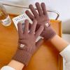 Libro de Caperucita Roja Invierno Lindo Lana Tejida Etiquetado Corea del Sur Guantes de Invierno Salida de Dedos Pantalla Táctil Jugar Teléfono Móvil Protección contra el Frío