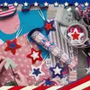 Geelin 18 Peças Enfeites 4 de Julho Estrela Patriótica Feltro Vermelho Azul Branco Estrela Pendurada 3.56