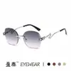 Gafas de Sol Sin Marco de Metal con Borde Cortado en Forma de Serpiente, Gafas de Sol Poligonales, Gafas de Sol de Moda Ins Europeas y Americanas, Modelo Nuevo 2026