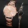 Relógio Pulseira Tendência de Comércio Exterior com Pulseira Fina, Pulseira de Aço Dourada, Relógio de Quartzo para Mulheres, Mostrador de Estudante Relógio Fashion
