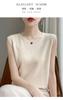Chaleco de punto sin mangas Andy de terciopelo, nuevo para primavera y verano, cruzado, para mujer, cuello redondo, chaleco de punto versátil, top holgado, fino