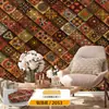 Pegatinas Retro Bohemias Autoadhesivas Impermeables y a Prueba de Moho Pegatinas de Pared Decoración de Renovación de Paredes de Dormitorio Papel Tapiz Ecológico