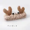 Diadema de asta de ciervo Diadema de celebridad de Internet Máscara de felpa para lavar la cara Tocado de lazo Diadema coreana linda para mujer