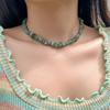 Collar irregular de grava de color con joyas transfronterizas europeas y americanas, collar de cristal de libélula de vacaciones pastorales para mujer de múltiples capas