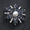 Broche de Floco de Neve de Cristal Sintético Novo Simples Corsage de Pérola Elegante Feminino Pin de Design de Nicho Acessórios para Terno