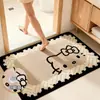 Alfombra de noche para dormitorio temática de gatos de cachemira sintética, alfombrilla refrigerante engrosada, felpudo de entrada, alfombrilla para pies absorbente y resistente a la suciedad, alfombrilla de suelo para entrada