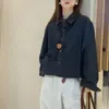 2026 Principios de Otoño Retro Bolsillo Falso Chaqueta Camisa de Mezclilla para Mujer Casual Delgada Chic Camisa Top