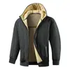 Chaqueta con Capucha Exclusiva Transfronteriza de Lana de Cordero Ultrasónica de Marca y Algodón para Hombre, Abrigo Cálido en Gris y Negro, 370g