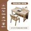 Mesa de Madeira Maciça, Mesa de Escrita para Estudo em Casa, Mesa de Computador para Quarto de Apartamento Pequeno, Mesa de Escritório para Adultos, Mesa Simples de Trabalho