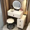 Madeira Maciça Ardósia Penteadeira Criado-Mudo Armário de Armazenamento Integrado Quarto Feminino Moderno Simples Penteadeira Apartamento Pequeno Multifuncional