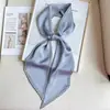 Lenço de Seda Geométrico Longo Pequeno Feminino com Diamante Chanfrado Decorativo Lenço de Inverno Fino Estilo Coreano Versátil Elegante Fita