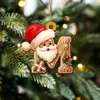 Colgante de Carta de Jengibre de Papá Noel Decoraciones para Árbol de Navidad Adornos Navideños Colgantes de Cartas de Navidad