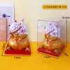 Gato de la Suerte Alimentado por Energía Solar con Función Automática de Saludo Sensible a la Luz, Decoración de Coche Gato de la Fortuna, Adorno Curativo para Aliviar el Estrés, Regalo para Ceremonia de Apertura