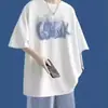 Camiseta de Manga Corta de Marca de Moda para Hombre de Verano, Estilo Harajuku Hong Kong, Estilo Japonés, Cuello Redondo, Estampada, Moderna, Corte Holgado, Top de Media Manga