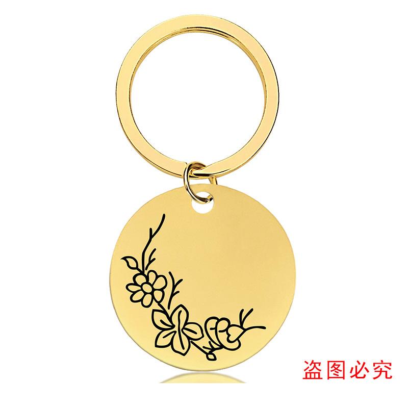 十二月份花朵黑+金圆牌钥匙扣单张图-21
