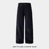 Pantalones rectos holgados simples versátiles de pana azul real de marca de moda nueva de alta calidad retro japonés para otoño e invierno