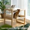 Rede de Gato de Madeira para Interior Cama de Gato Elevada Suporte de Madeira Cadeira de Gato Ninho de Gato Montado na Parede Cama de Chão Portátil para Animais de Estimação
