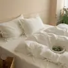 Juego de cuatro piezas de jacquard de algodón blanco puro, funda nórdica 100% algodón, sábana plana, sábana bajera ajustable, ropa de cama simple y de alta gama para dormitorio principal