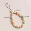 Raíz de Bodhi Cuentas Redondas Gato Asado Carbón Uña de Gato Lanyard para Teléfono Móvil para Mujeres Exquisito y Lindo Gato de la Suerte Corto para Muñeca Colgante Antiperdida Venta al por Mayor