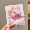 Diadema de Flores de Dibujos Animados Super Hada para Niñas, Chongo Pequeño con Borde de Encaje, Cuerda Dulce de Alta Elasticidad para Cola de Caballo