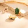 Pendientes de Resina con Piedras Preciosas Estilo Ins Retro Transfronterizos Europeos y Americanos para Mujer, Pendientes de Encaje Metálico Plegado Irregular de Moda