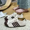 Zapatos de Entrenamiento Alemanes Estilo Ballet con Cordones de Cuero Genuino para Mujer 2026 Otoño Nuevos Zapatos Versátiles Zapatos Blancos para Mujer Zapatos Deportivos Casuales