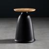 Mesa de centro pequeña de madera maciza nórdica, mesa auxiliar para sofá, sala de estar, balcón, apartamento pequeño, mesa redonda, mesa de esquina de metal