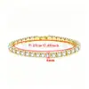 Pulseira Tennis 4mm Cruzada Linha Única Hip-Hop Tendência Marca Quatro Garras Imitação Moissanita Pulseira Joias Atacado