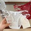 Cuerdas del Corazón ~ Panties Sexy Puros Emocionales para Mujer de Encaje Cintura Baja Correa Delgada Moño Hueco Bragas para Mujer