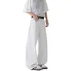 Pantalones deportivos estilo americano gris Scimitar para hombre, de verano, de marca moderna, estilo retro, holgados, rectos, informales, de pierna ancha