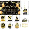 Decoração para Festa de Aposentadoria de Novo Produto Adereços Decoração Preta e Dourada para Festa de Aposentadoria Suprimentos para Decoração de Festa de Aposentadoria