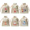 Nueva bolsa de satén con cordón navideña transfronteriza, bolsa colorida de caramelos para niños para regalos de fiesta de Navidad