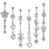 Conjunto Popular de Argola para Umbigo da Amazon joia para piercing corporal piercing barriga conjunto de 6 peças