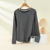 Camiseta básica versátil de manga larga con cuello redondo para mujer, camiseta gruesa de otoño e invierno, nuevo estilo 2026, ropa interior, hombro normal, corte ajustado, moldeadora, top favorecedor