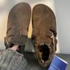 ¡Nivel Tesoro! Nueva Versión de Zapatos Birkenstock de Terciopelo Todo Incluido para Mujer Otoño e Invierno Ropa Exterior Casual Retro Corcho Suela Gruesa Zapatos Birkenstock