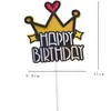Decoração de Bolo de Aniversário Coroa de Aniversário Marca Bolo de Aniversário Balão Feliz Cartão de Aniversário Pequeno Transparente ins Doce
